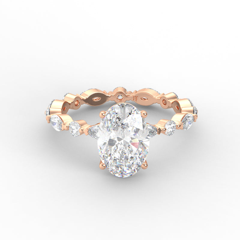 Oval with Marquise Side Ring