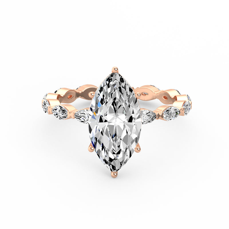 Marquise Side Stone Diamond Ring