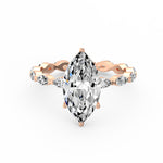 Cushion Marquise Side Diamond Ring