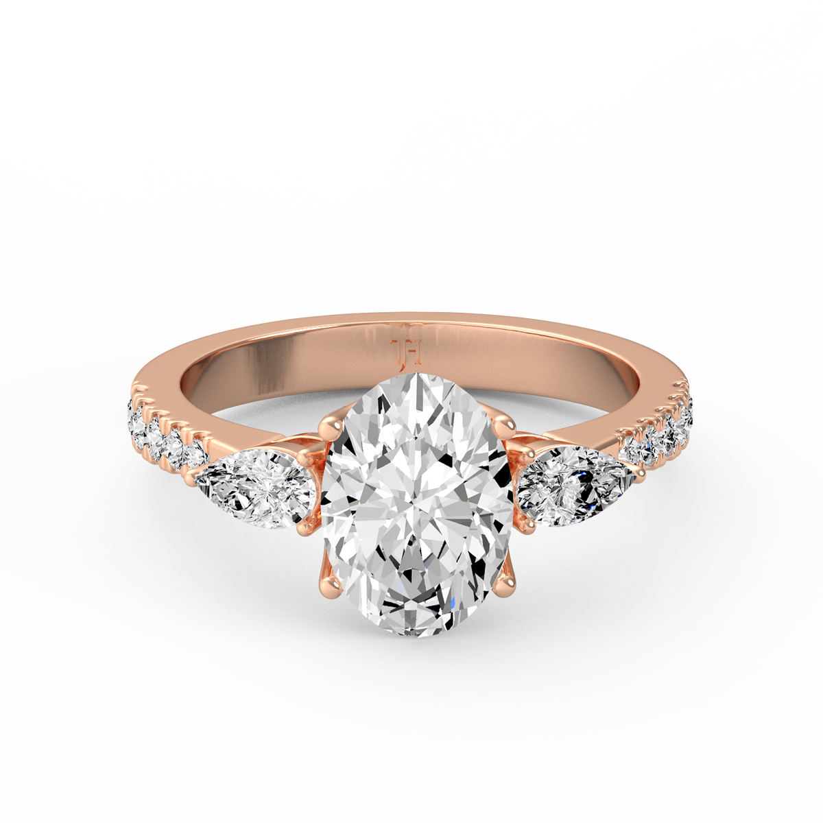 Oval 2ct Three Stone Ring R-267