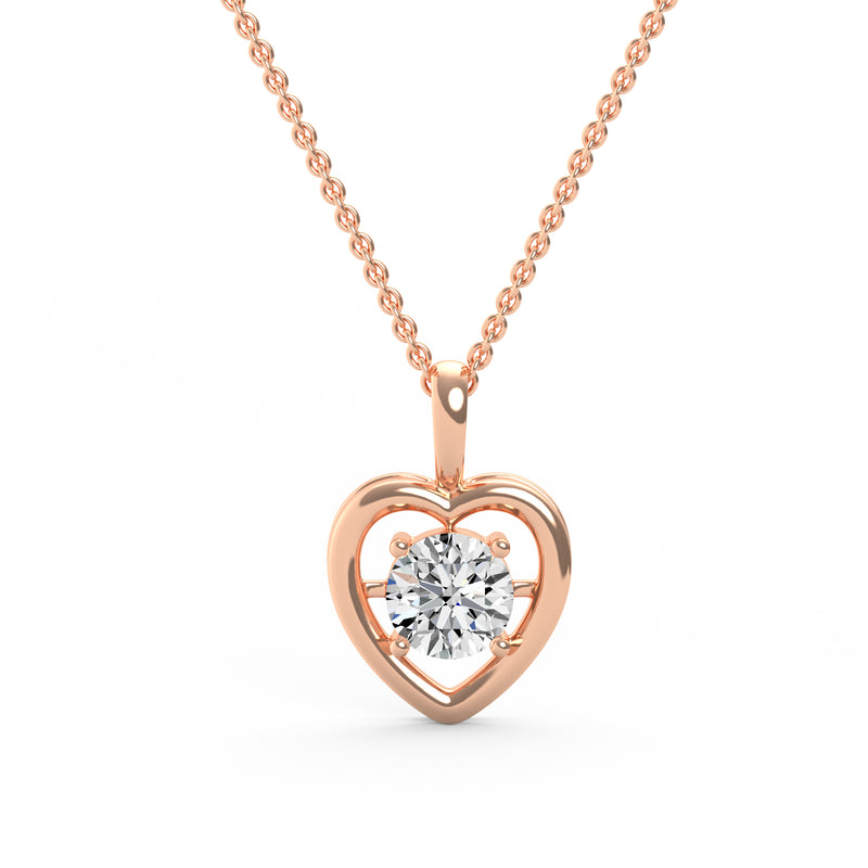 Duo Heart Pear Diamond Pendant