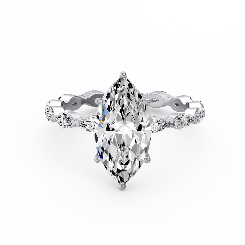 Marquise Side Stone Diamond Ring