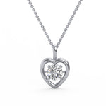 Classic Heart Round Diamond Pendant
