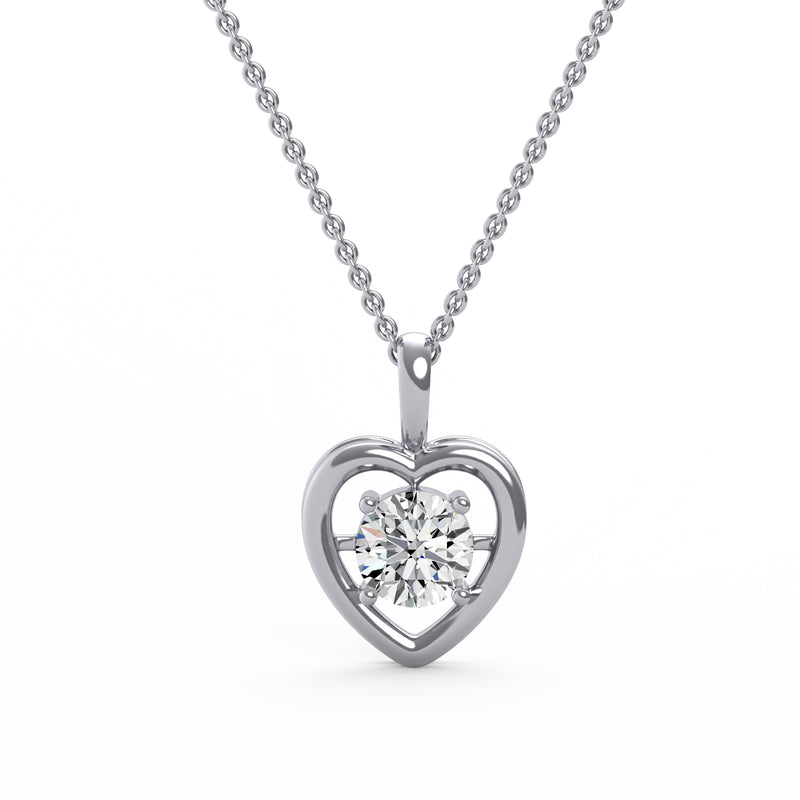 Round Diamond Heart Shape Pendant