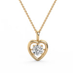 Classic Heart Round Diamond Pendant