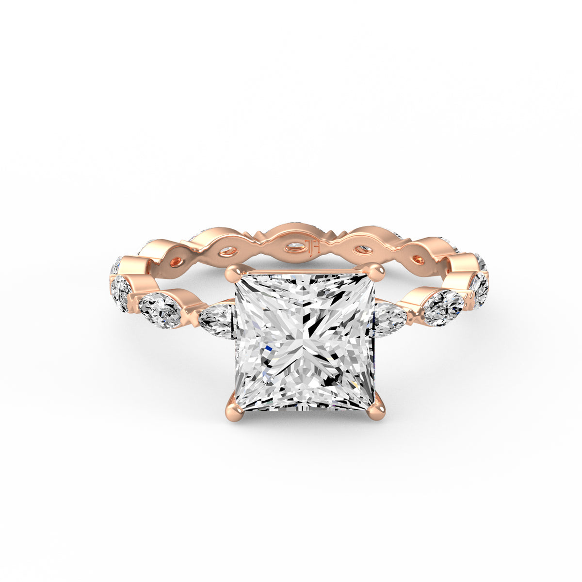 Princess Side Stone Ring
