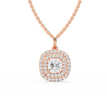 Cushion Double Halo Diamond Pendant