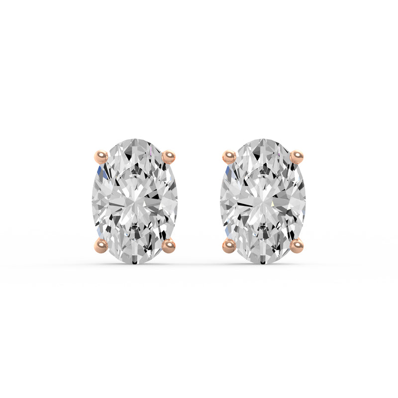 Classic Oval Diamond Studs