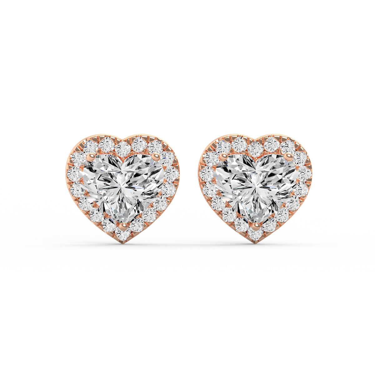 Fancy Heart Diamond Studs