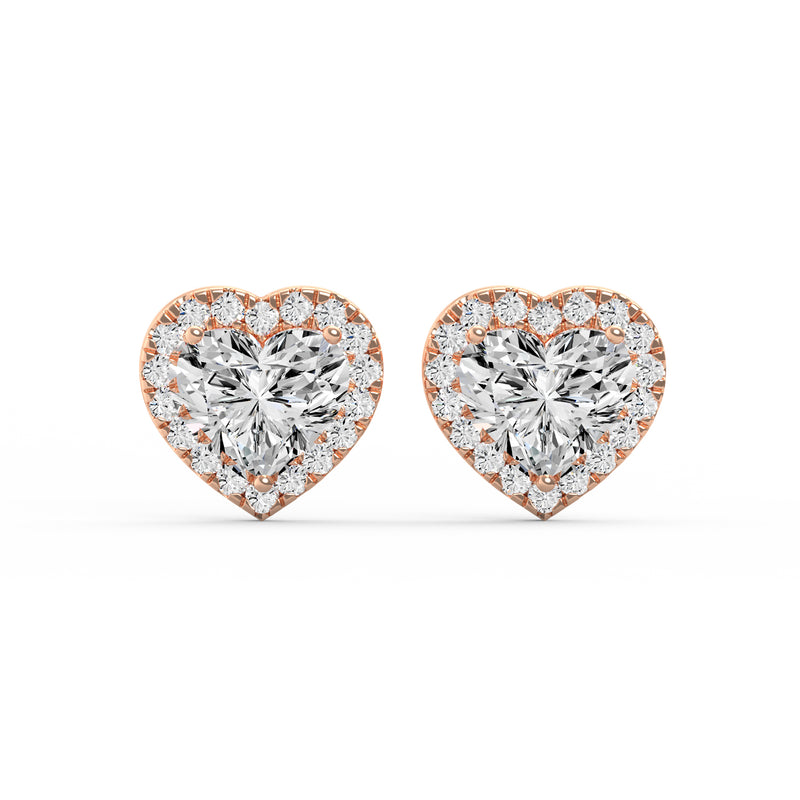 Fancy Heart Diamond Studs