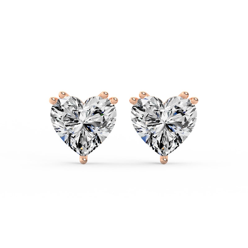 Fancy Heart Diamond Studs