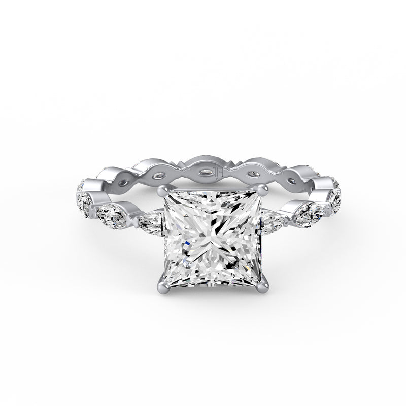Princess Side Stone Ring