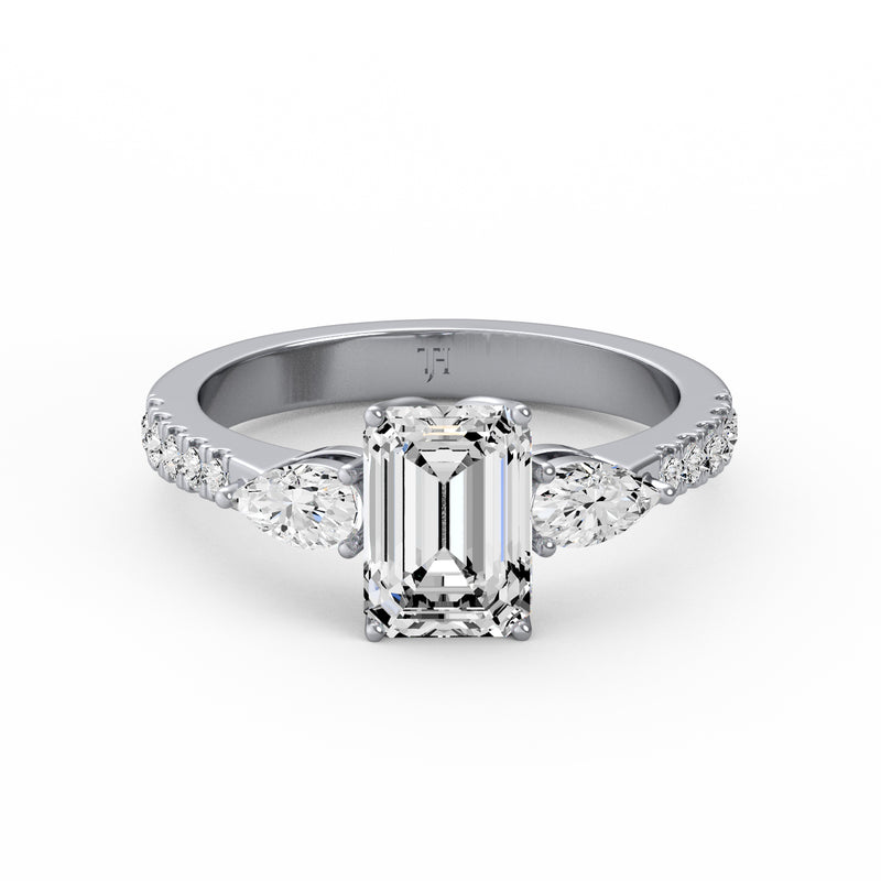 Emerald Halo Diamond Ring