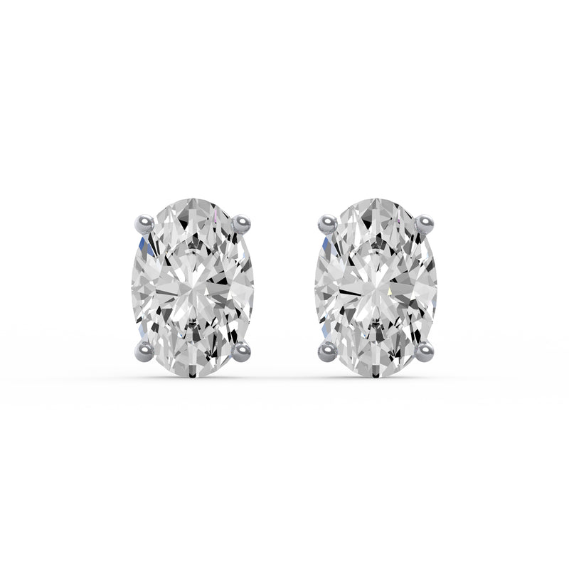 Classic Oval Diamond Studs