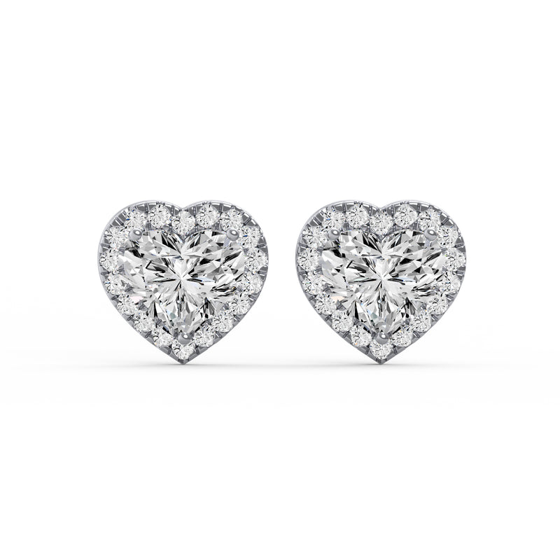 Fancy Heart Diamond Studs