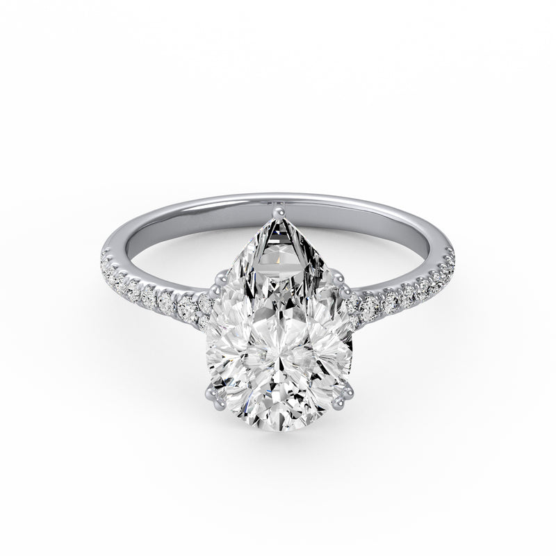 Classic Pear Side Diamond Ring