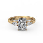 Emerald Pear Side Stone Ring