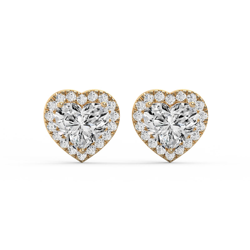 Fancy Heart Diamond Studs