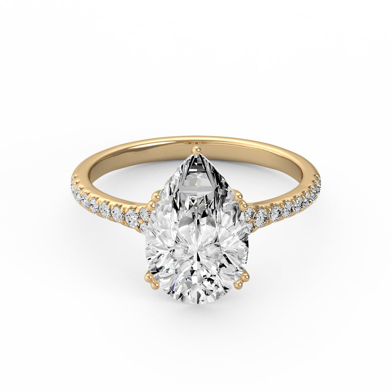 Classic Pear Side Diamond Ring