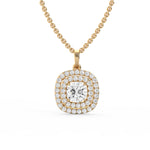 Cushion Double Halo Diamond Pendant