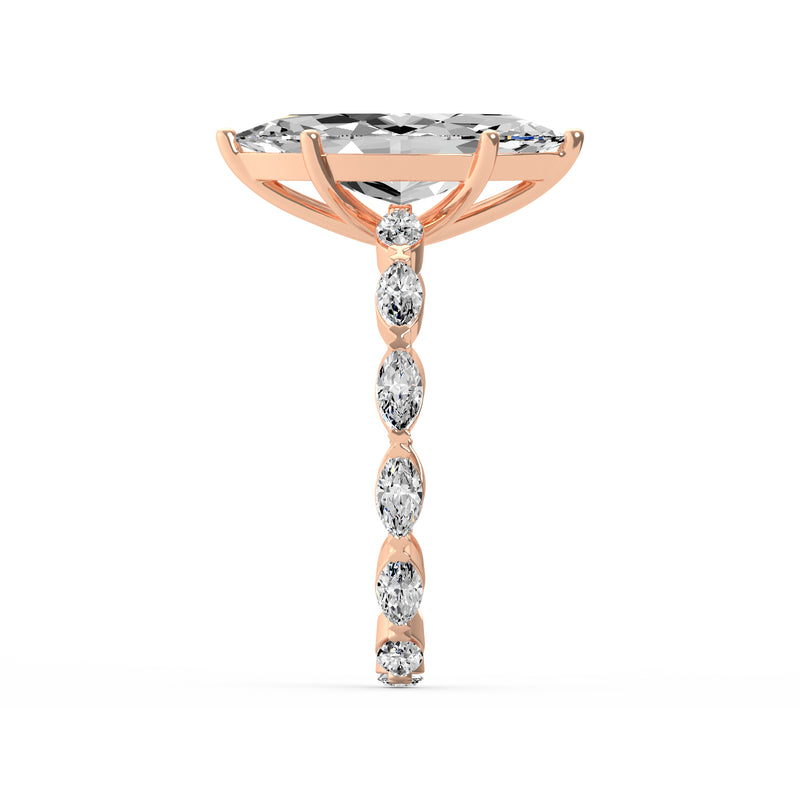 Marquise Side Stone Diamond Ring