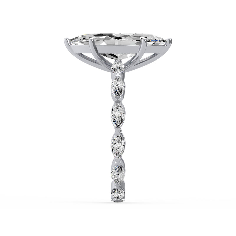 Marquise Side Stone Diamond Ring
