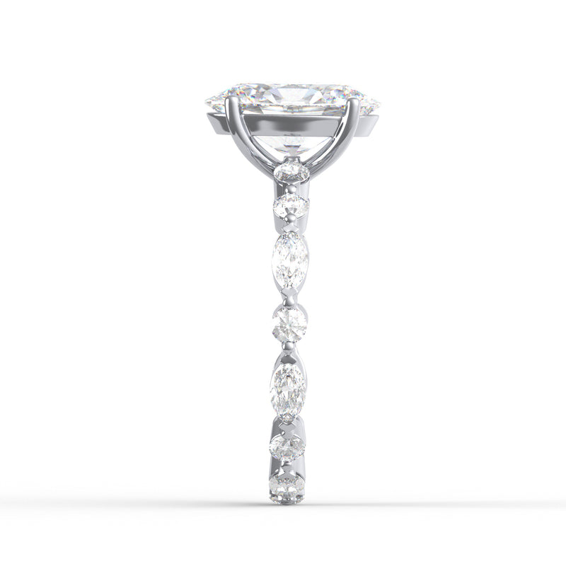 Oval with Marquise Side Ring