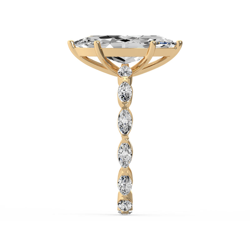 Marquise Side Stone Diamond Ring