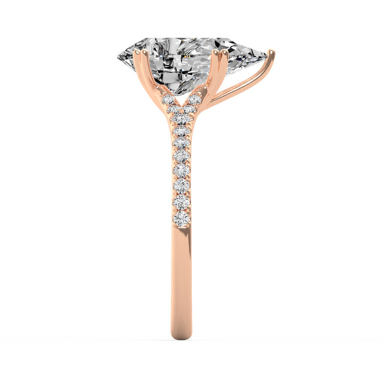 Classic Pear Side Diamond Ring