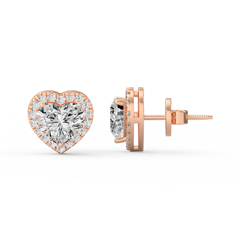 Fancy Heart Diamond Studs