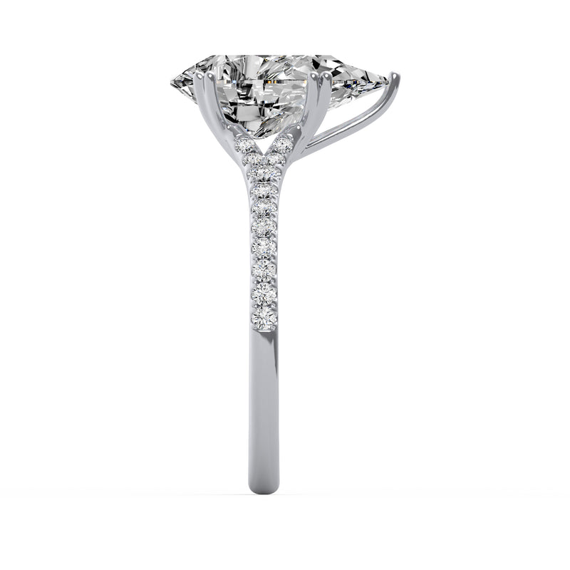 Classic Pear Side Diamond Ring