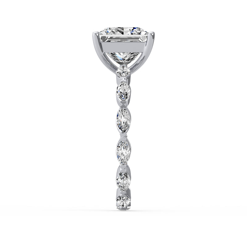 Princess Side Stone Ring