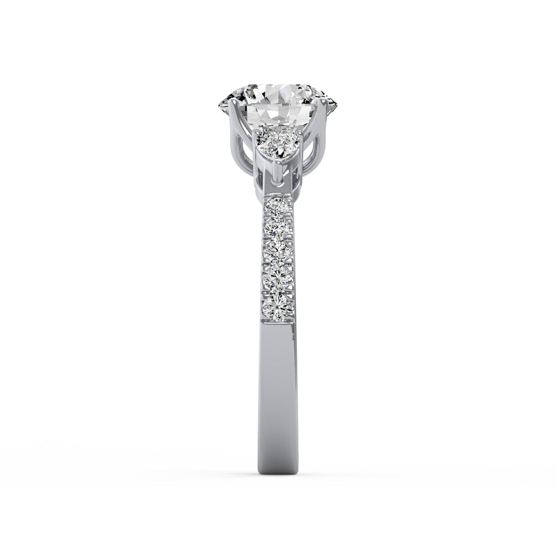 Pear Three Stone Ring
