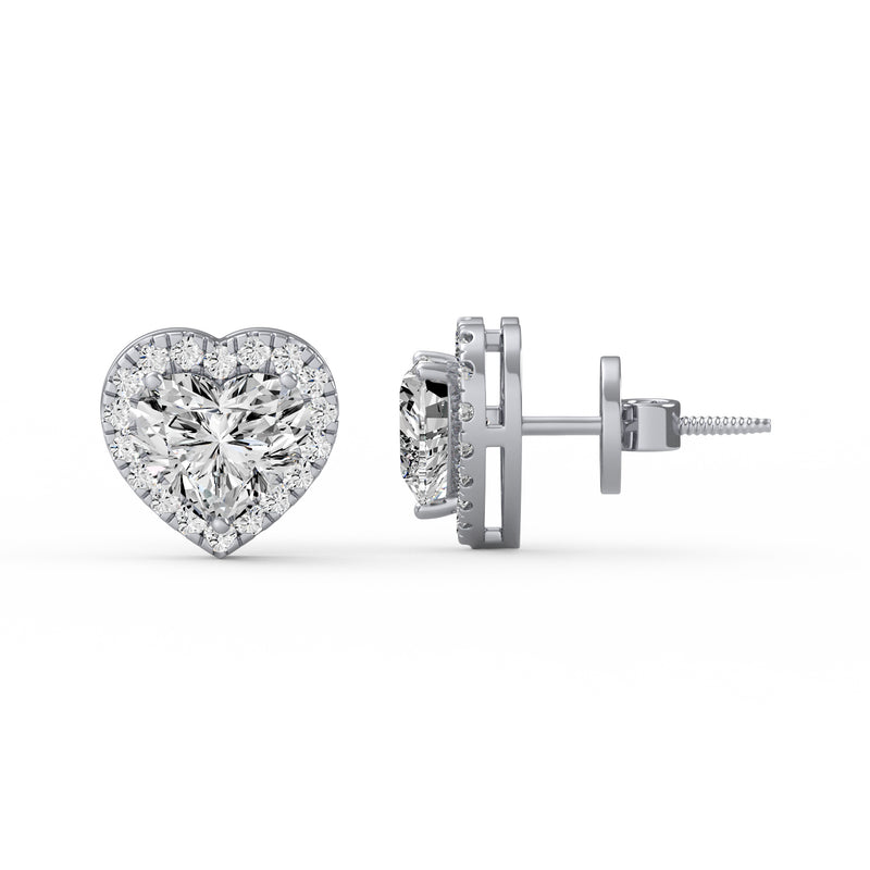 Fancy Heart Diamond Studs