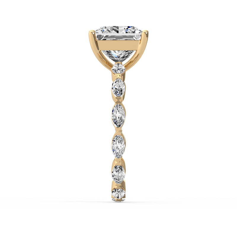 Princess Side Stone Ring