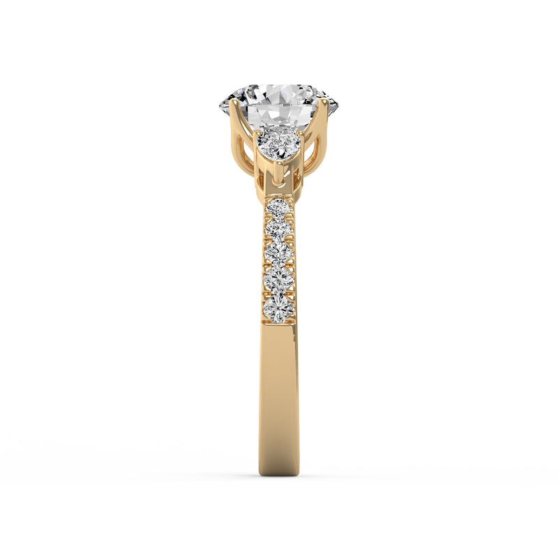 Pear Three Stone Ring