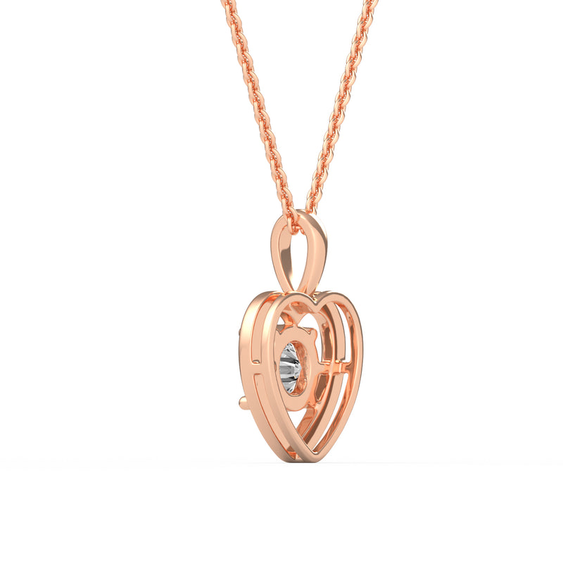Round Diamond Heart Shape Pendant