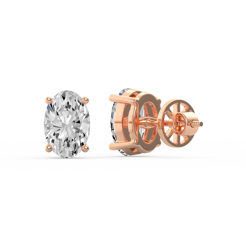 Classic Oval Diamond Studs