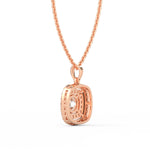 Cushion Double Halo Diamond Pendant
