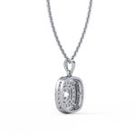 Cushion Double Halo Diamond Pendant