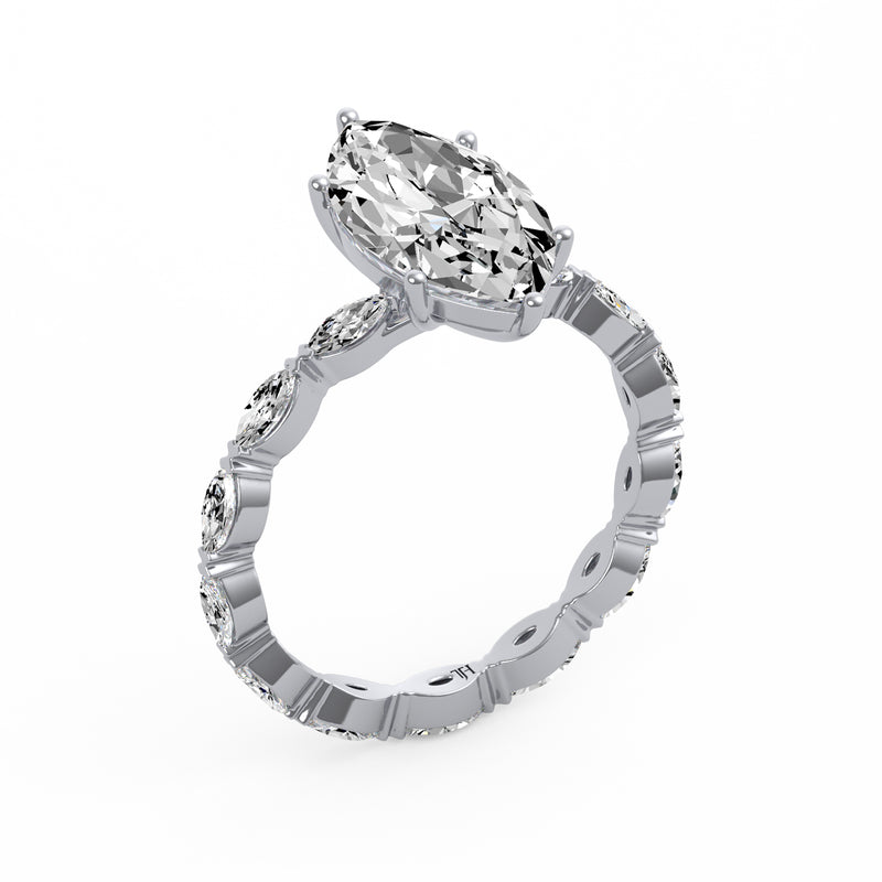 Marquise Side Stone Diamond Ring