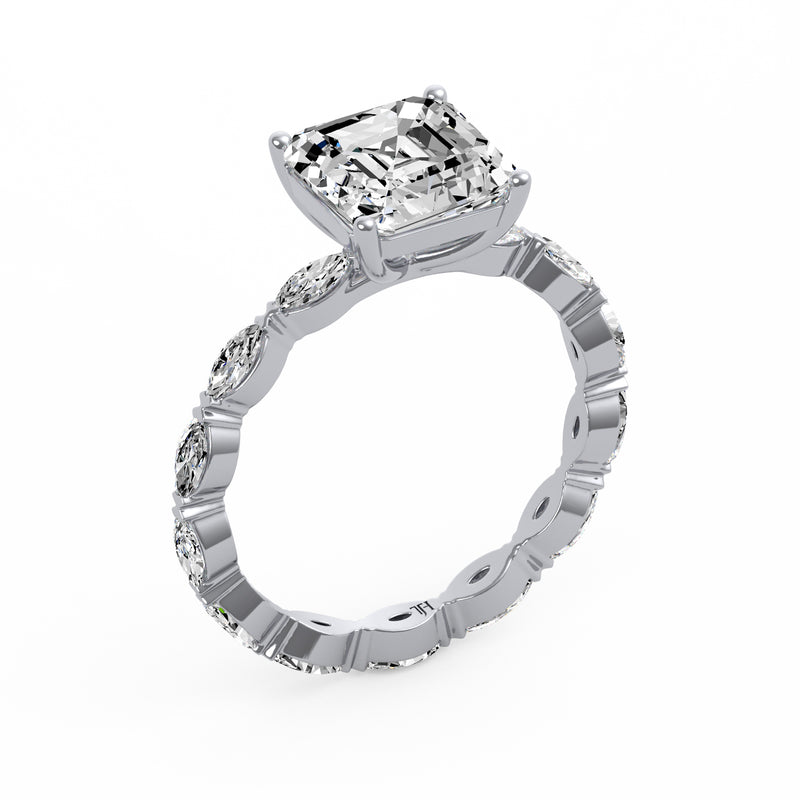 Princess Side Stone Ring