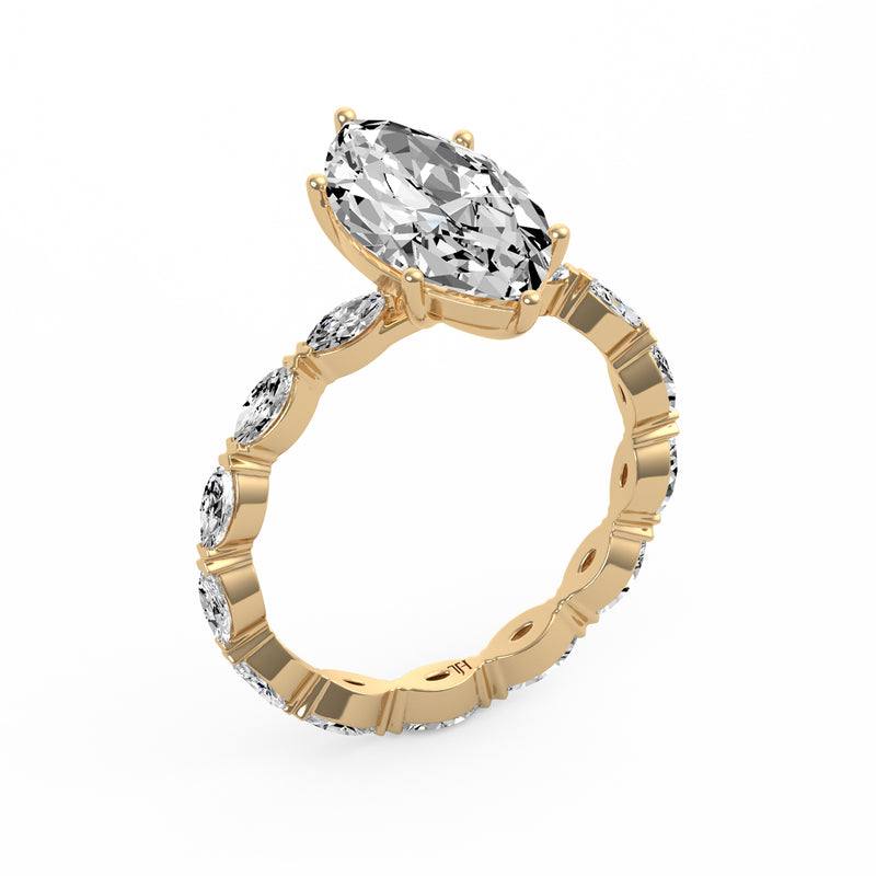 Marquise Side Stone Diamond Ring