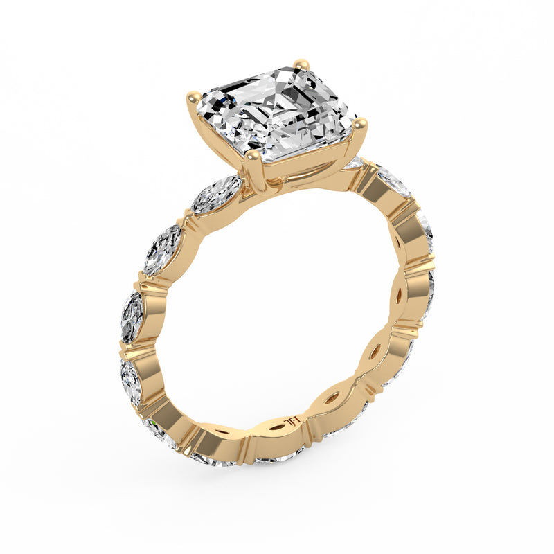 Princess Side Stone Ring