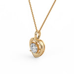 Classic Heart Round Diamond Pendant