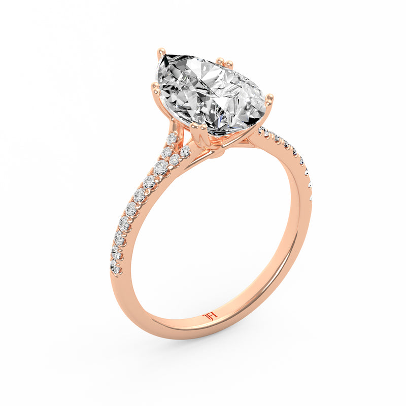 Classic Pear Side Diamond Ring