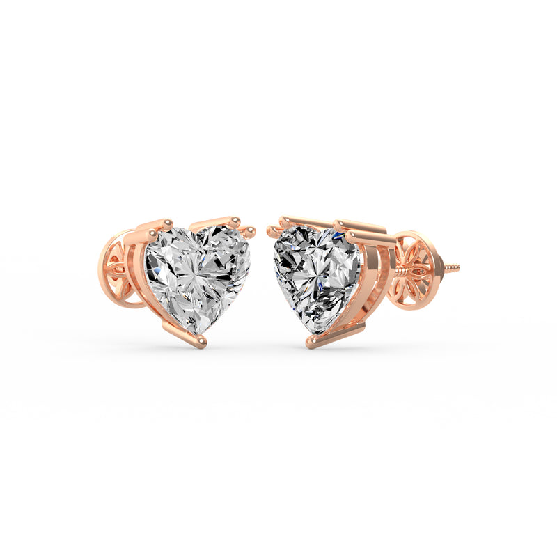 Fancy Heart Diamond Studs