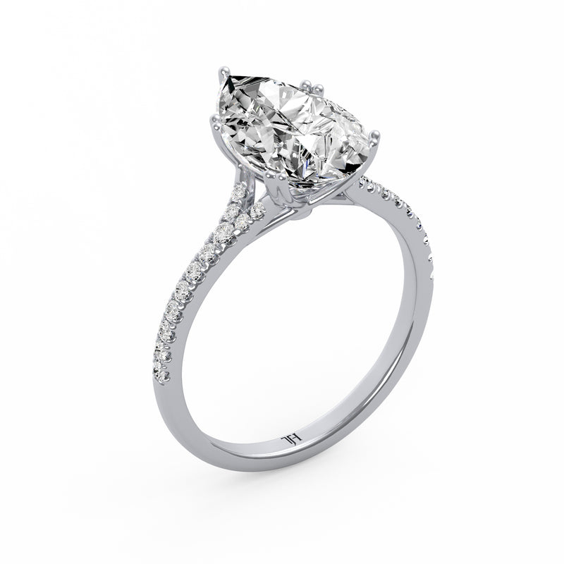 Classic Pear Side Diamond Ring