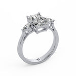 Emerald Pear Side Stone Ring