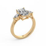 Emerald Pear Side Stone Ring